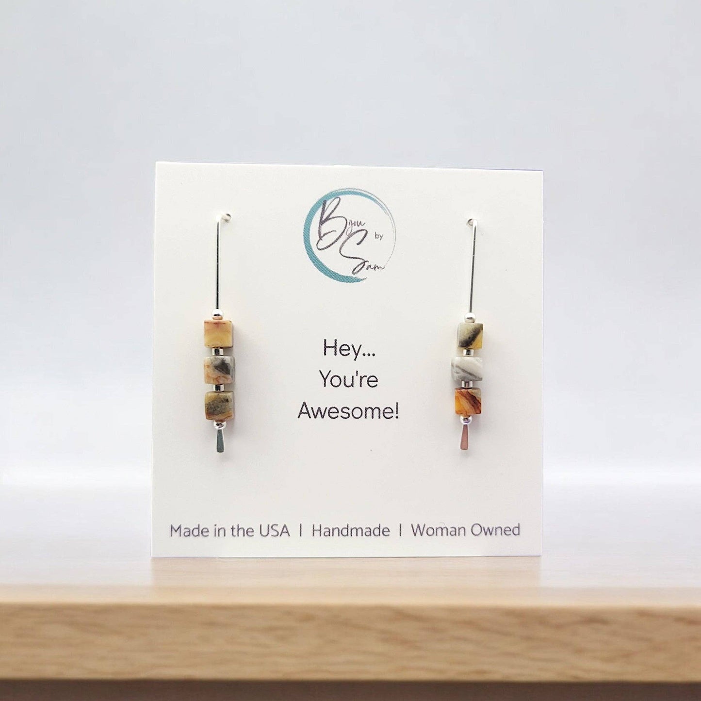 Sterling Silver Lace Agate Thread Earrings