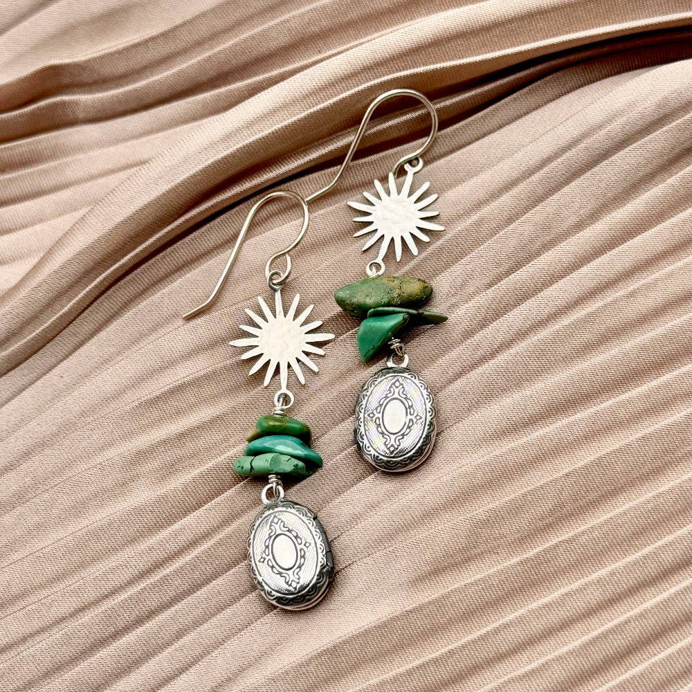 Silver Charm Locket Earrings