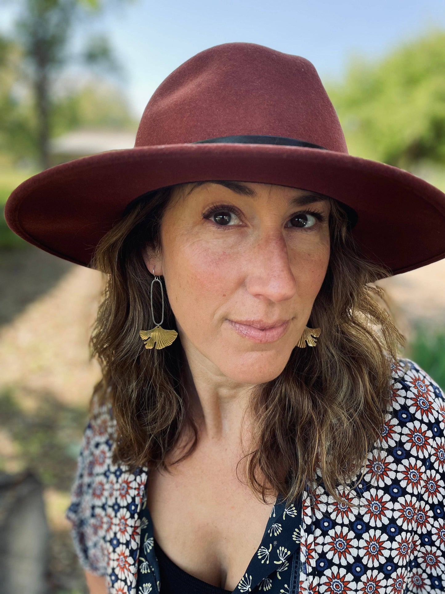 Ginkgo Pendant Earrings