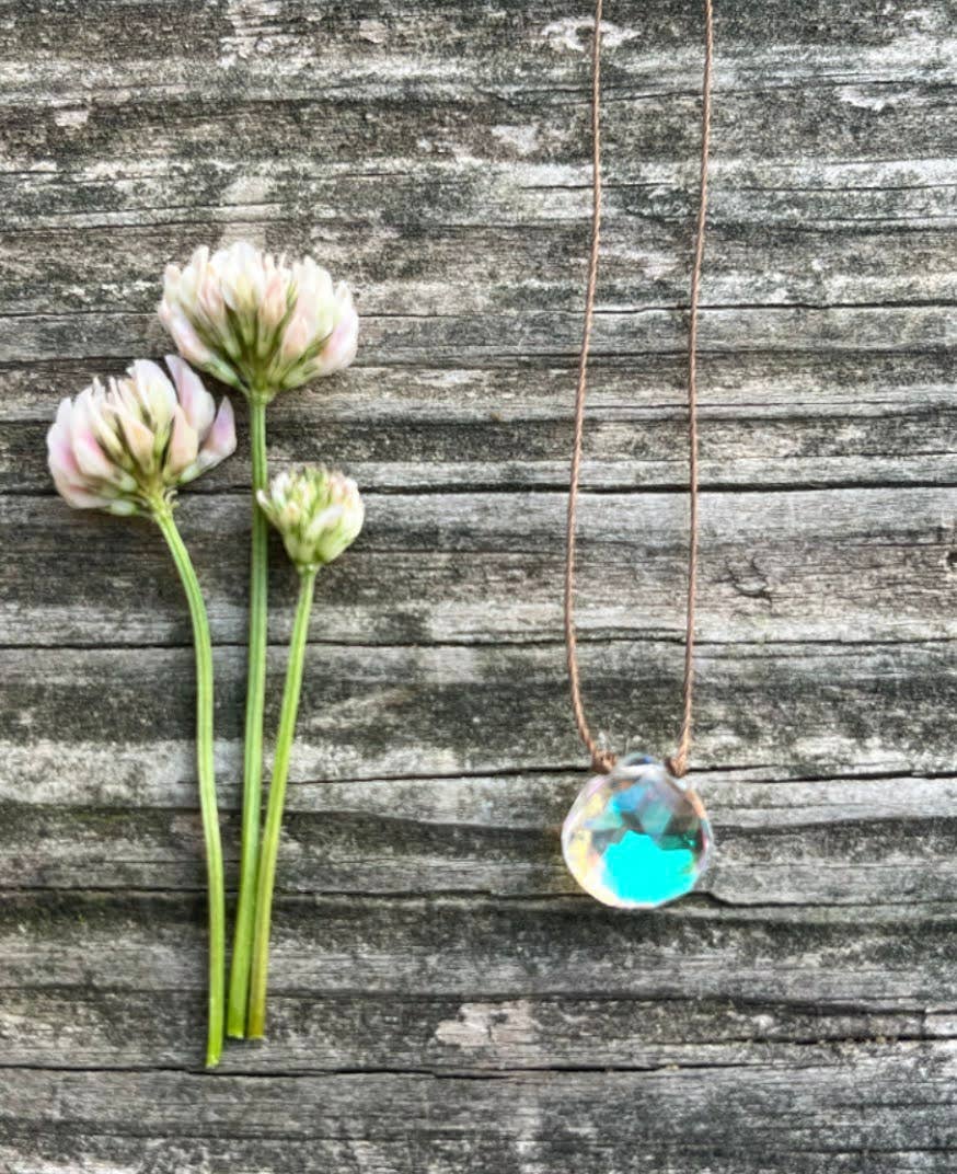 Hydroquartz Rainbow Teardrop 16" Necklace