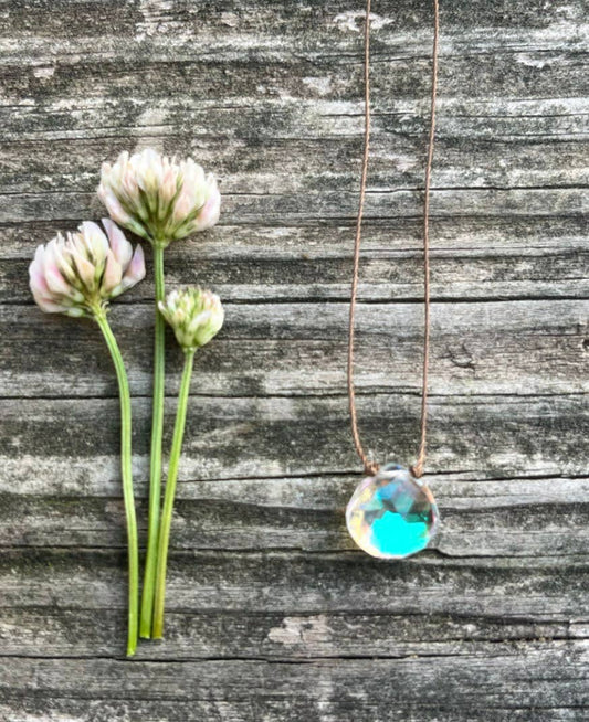 Hydroquartz Rainbow Teardrop 16" Necklace