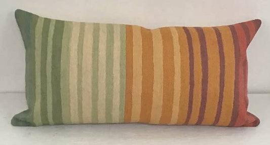 Savannah Stripe Pillow Chainstitch 12"x24"
