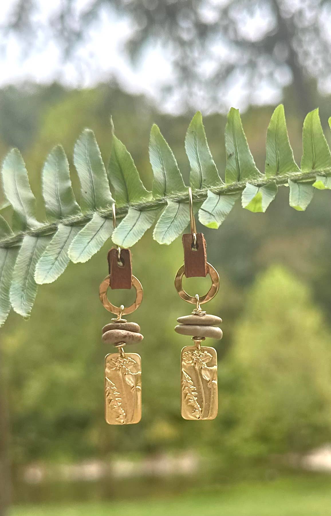Gold Nature Charm Earrings