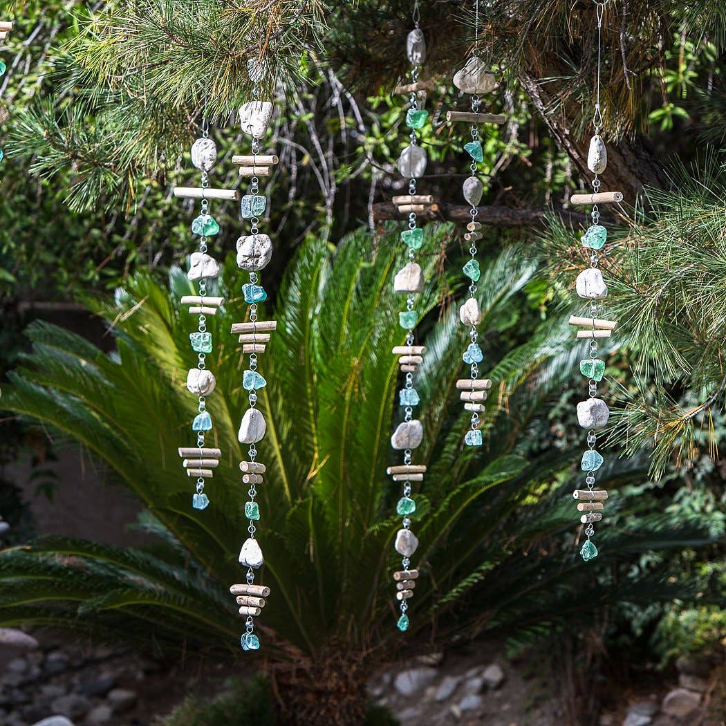 Stones & Glass Garland with Driftwood