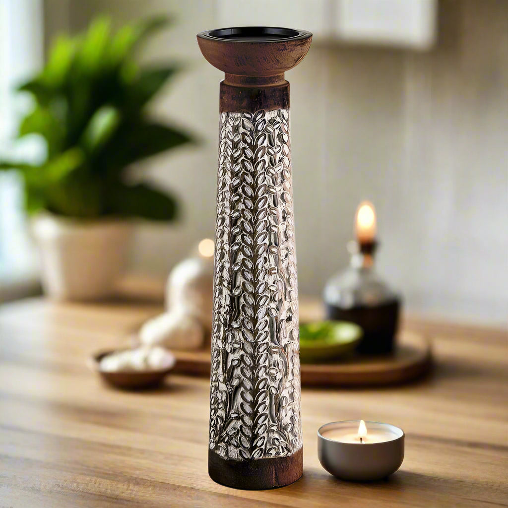 Mango Wood Candle Pillar