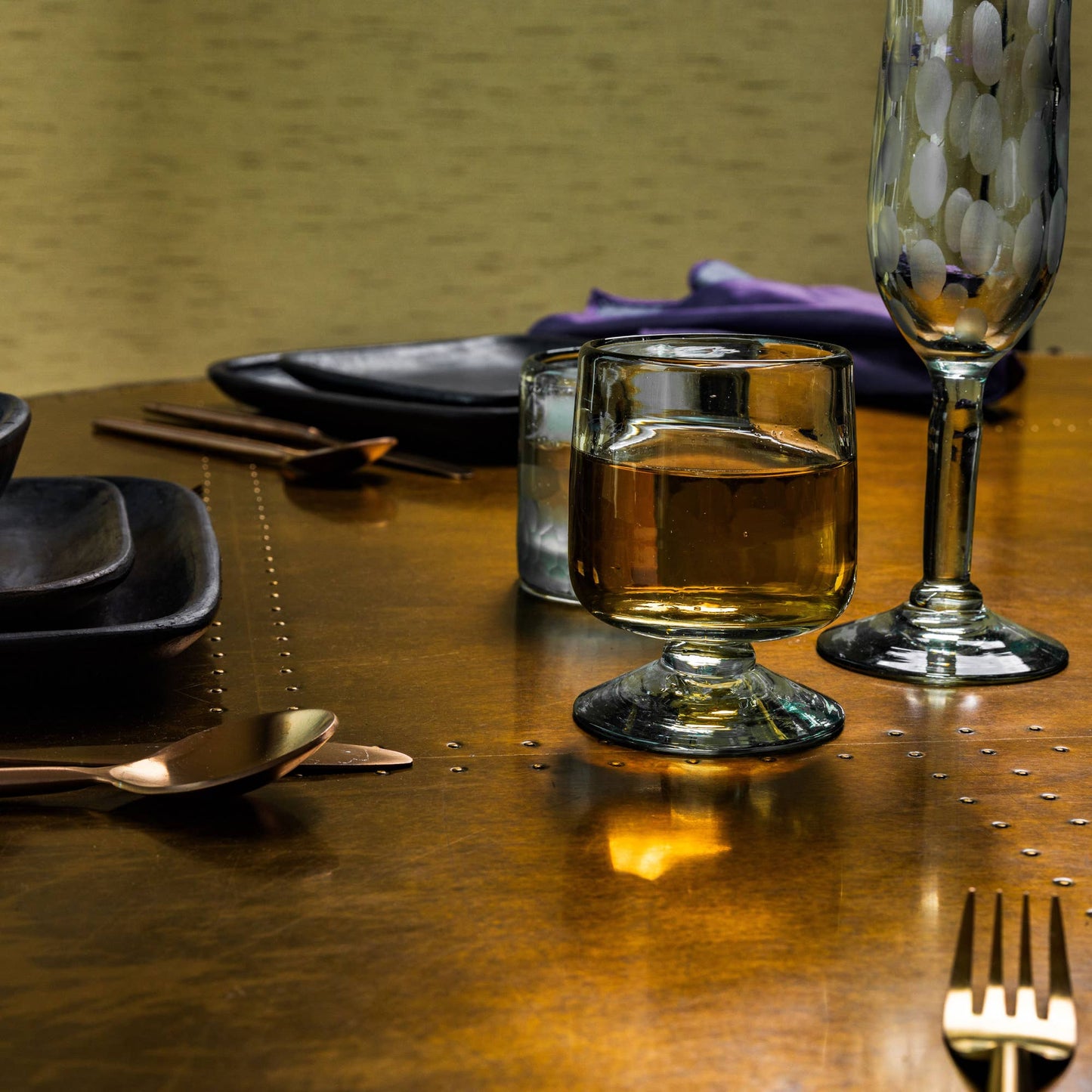 Smoke Short Stemmed Glass Set