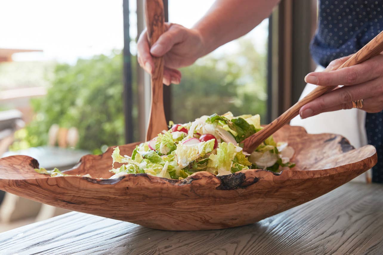 Italian Olivewood Salad Bowl