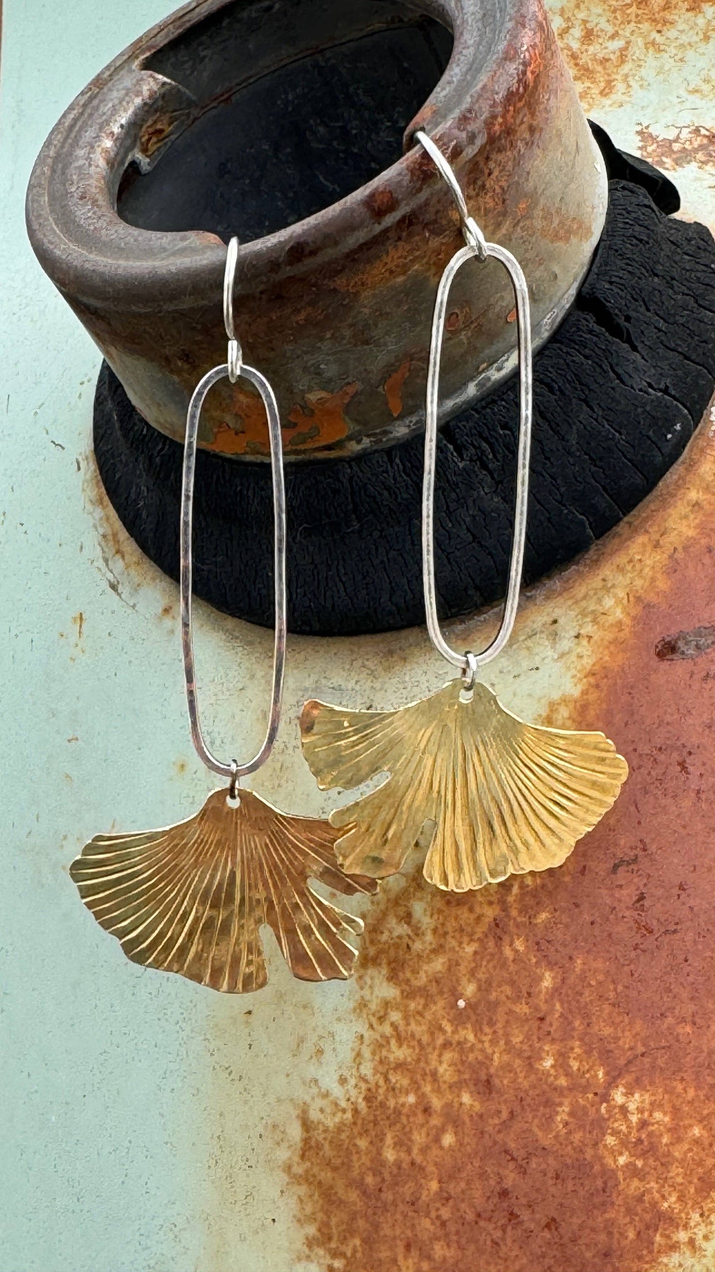 Ginkgo Pendant Earrings