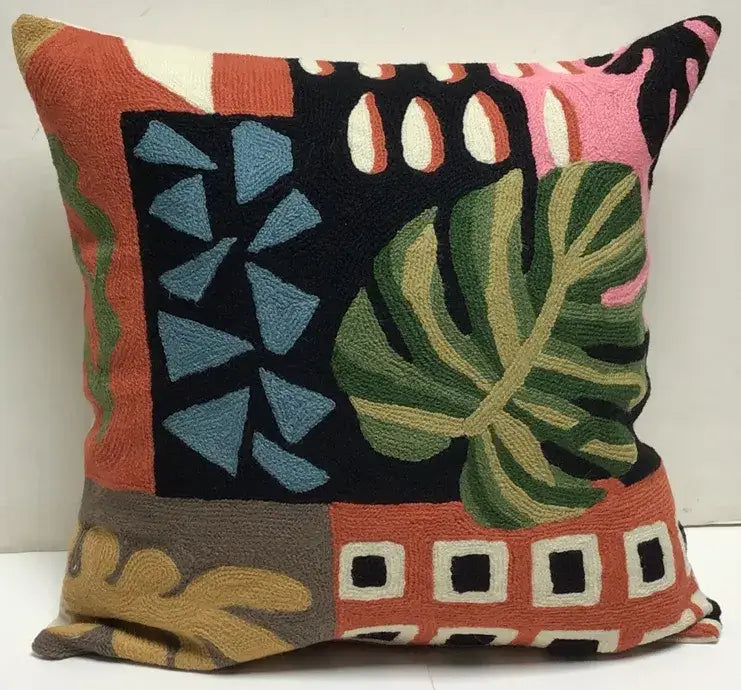 Chainstitch Matisse Leaves Pillow