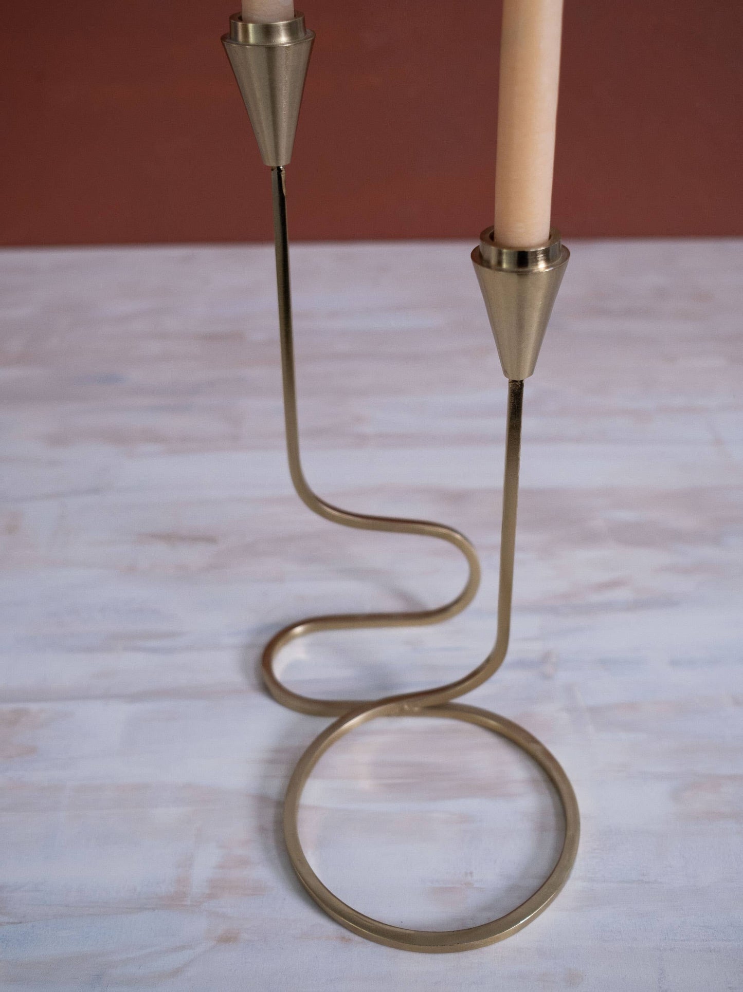 Gold Loop Taper Candle Holder