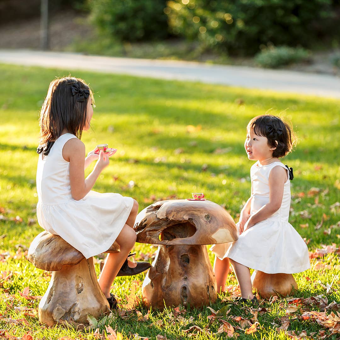 Teak Mushroom Stool Small/13"