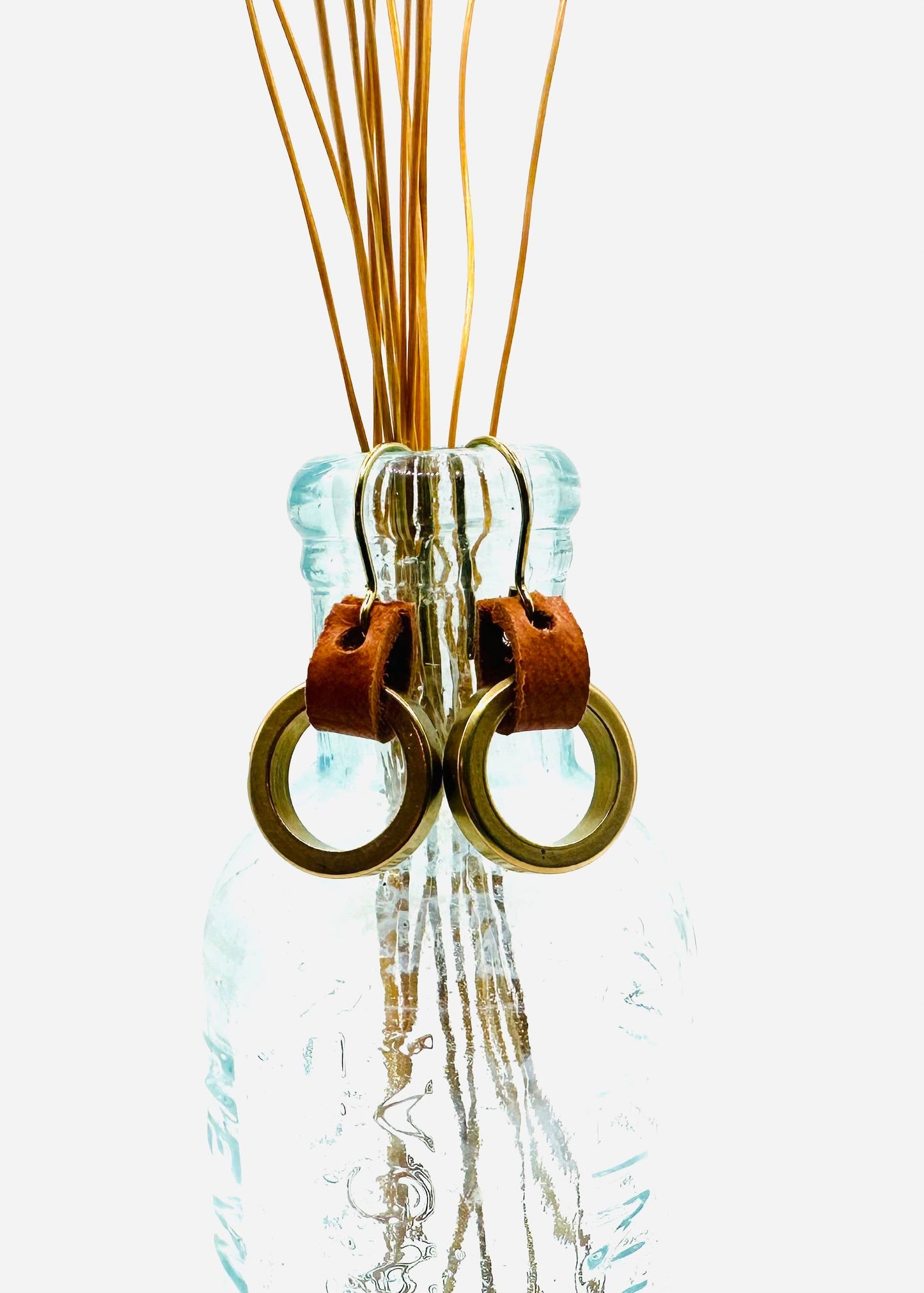 Ring Leather & Brass Earrings