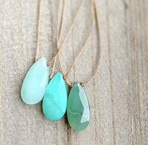Chrysoprase Teardrop 16" Necklace