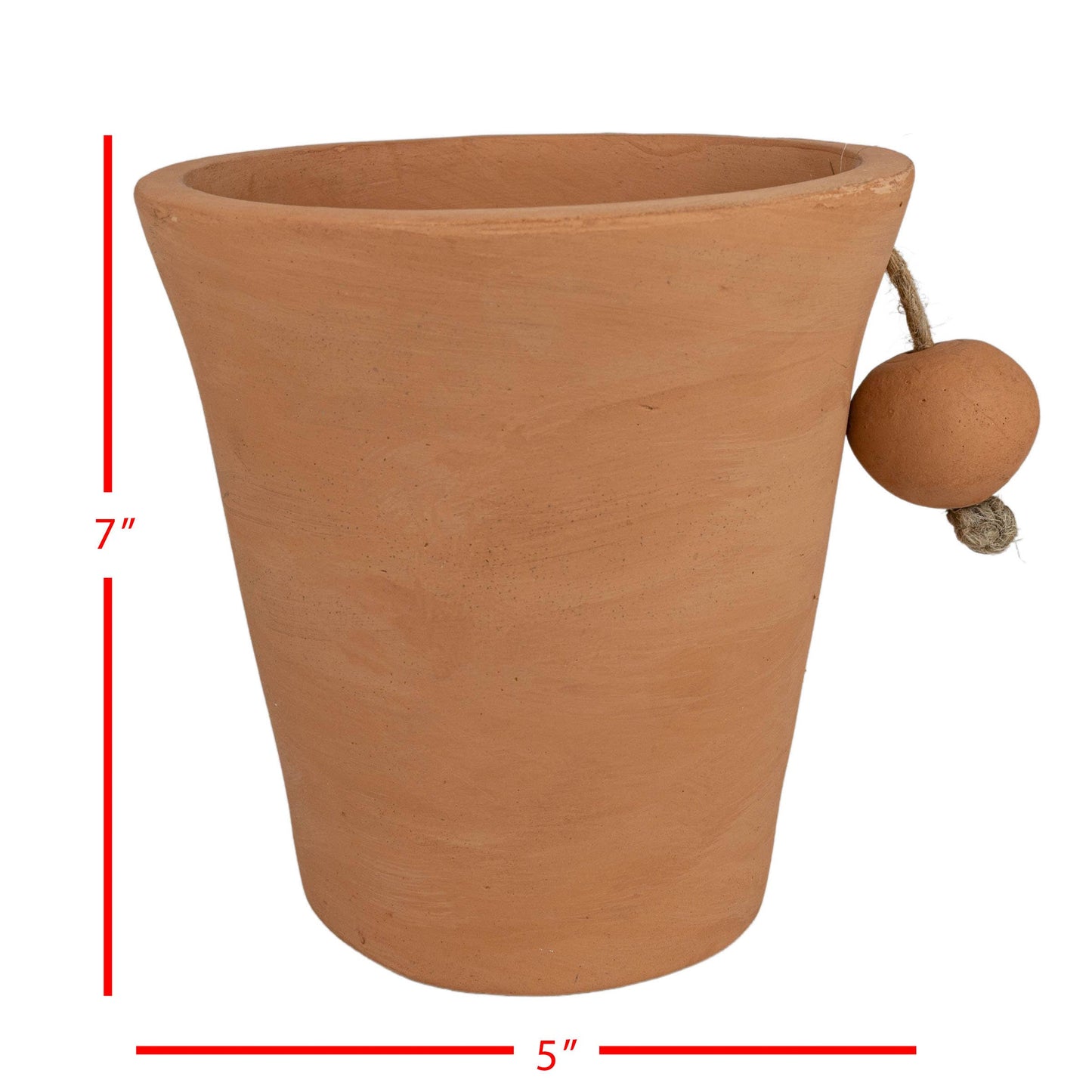 Bead Accent Terracotta Vase