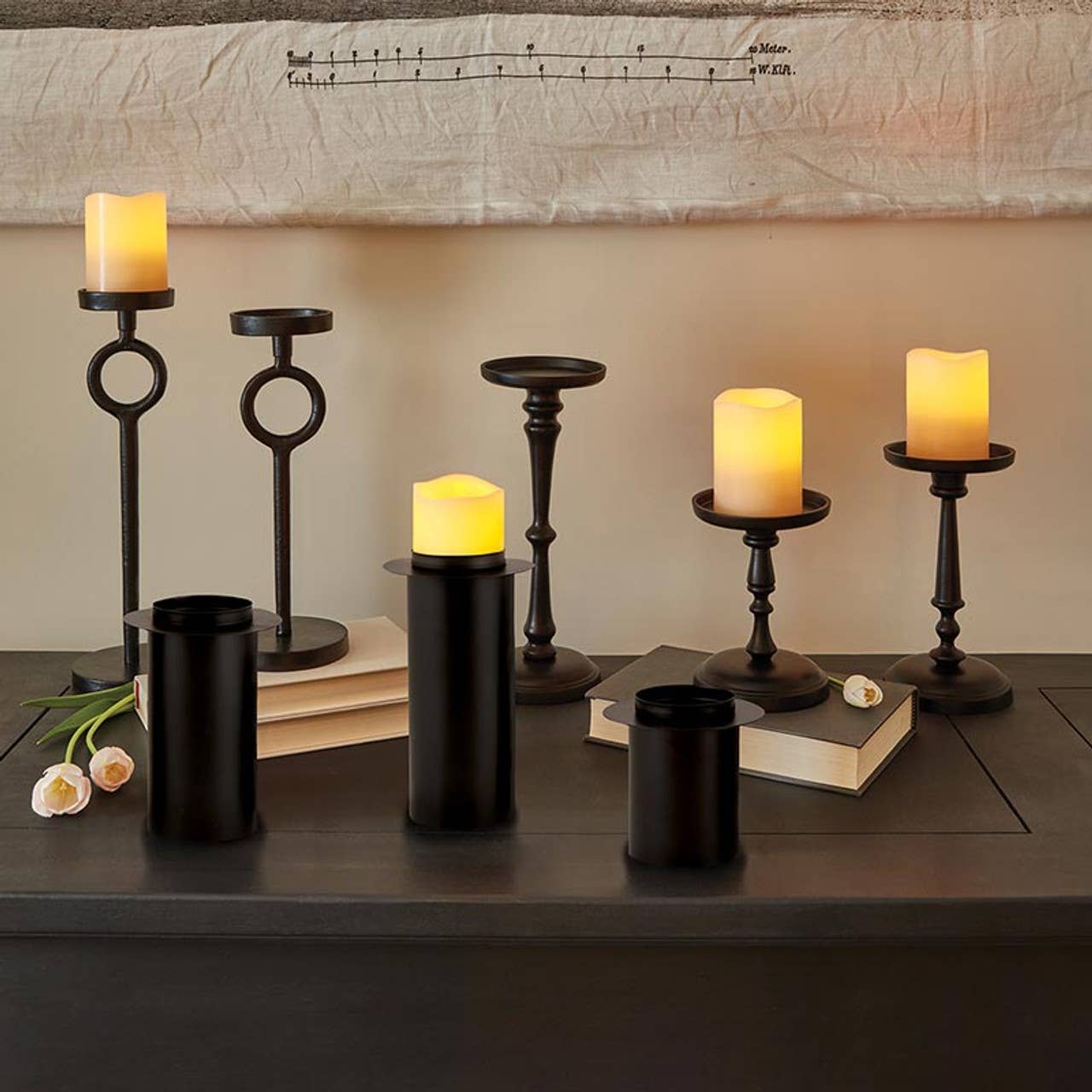 Black Metal Candle Holder