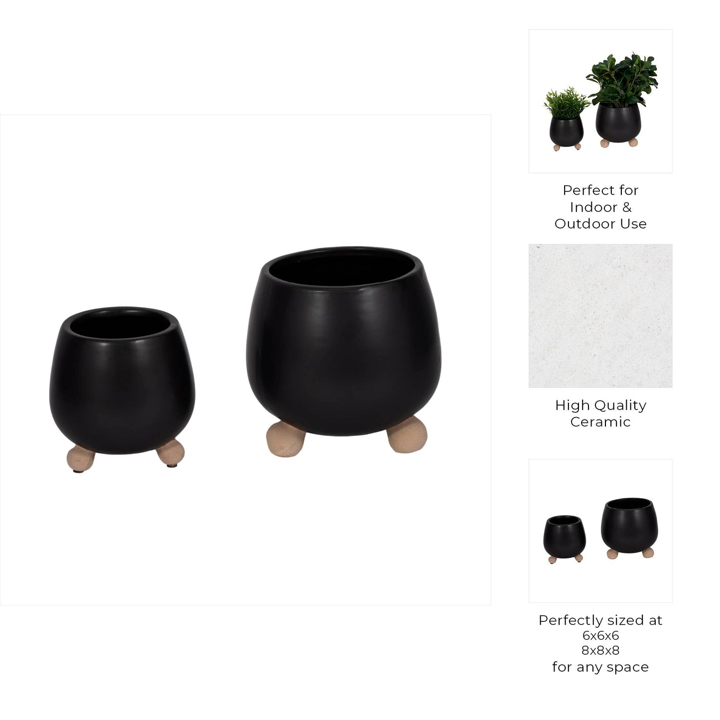 Ceramic Knobby Footed Pot