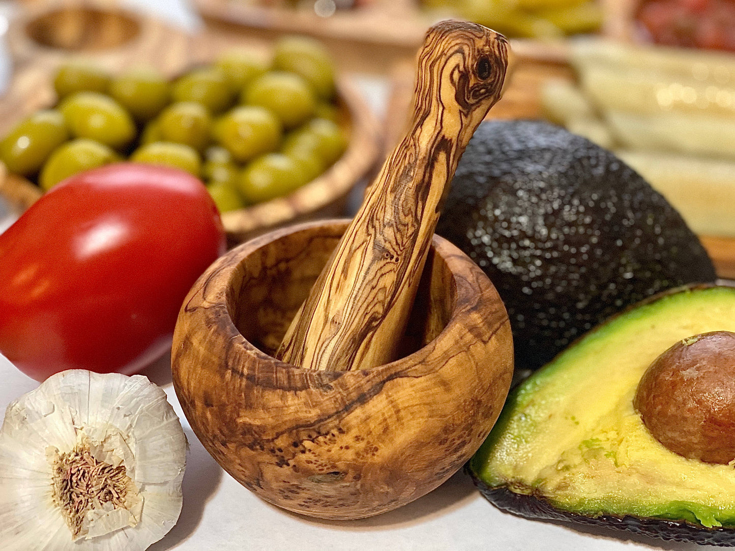 Olive Wood Mortar & Pestle