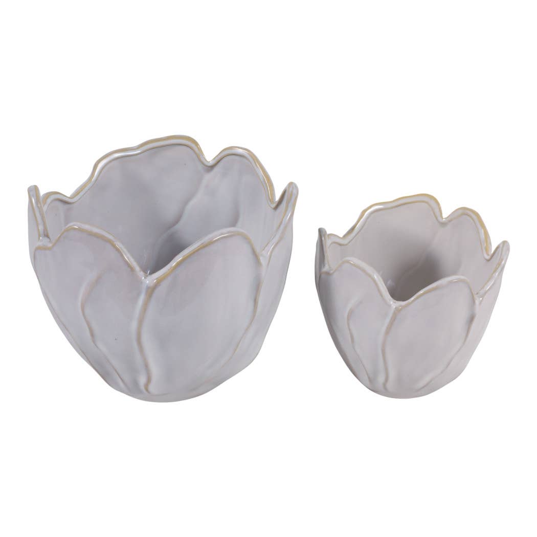 Flower Petal Ivory Pot