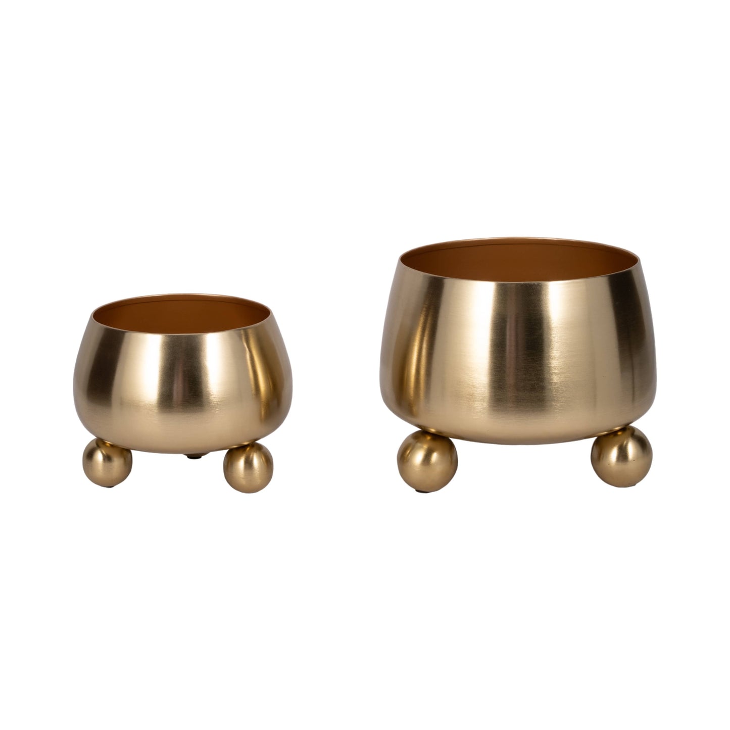 Gold Metal Ball Footed Pot