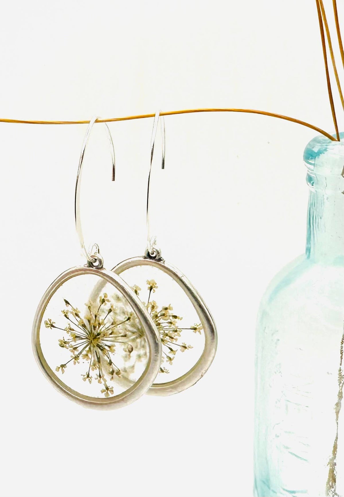 Silver Floral Lace Earrings