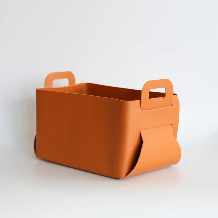 Vegan Leather Storage Tote