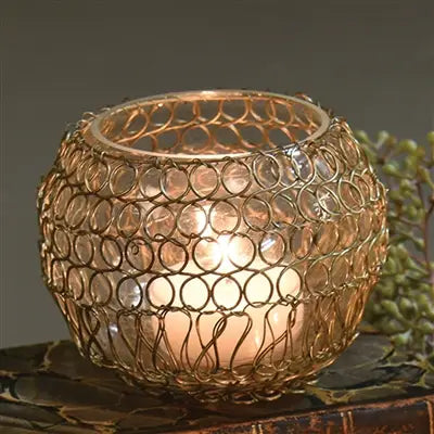 Twisted Wire Votive - Gold