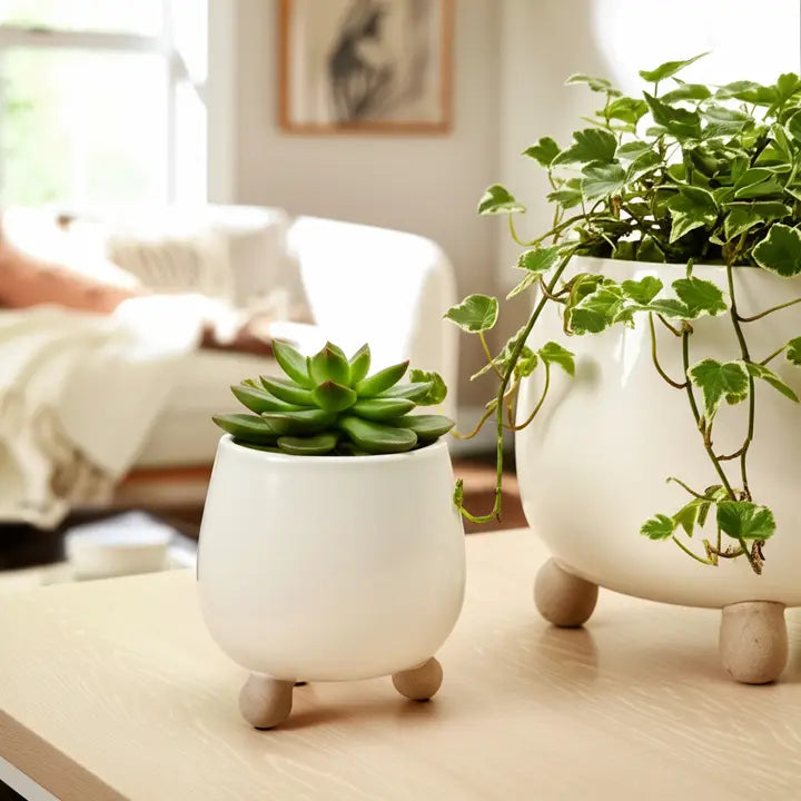 Ceramic Knobby Footed Pot