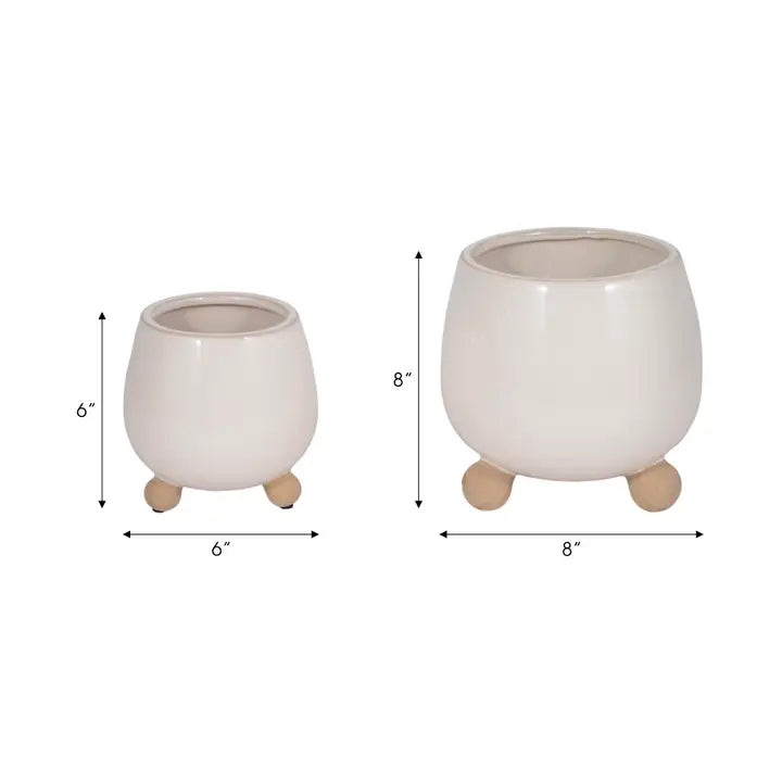 Ceramic Knobby Footed Pot