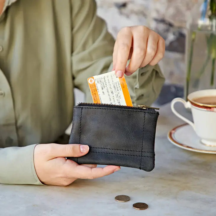 Buffalo Leather zipper purse