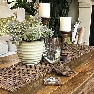 Teak & Rosewood Table Runner