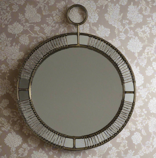 Metal Circular Hanging Mirror