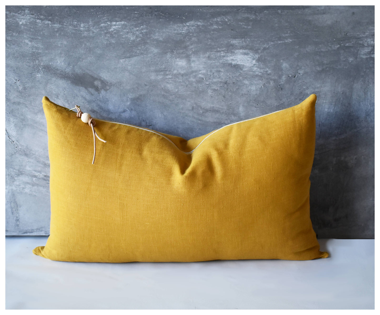 Washed Linen Lumbar Pillow