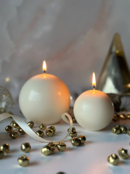 Ball Candle Egyptian Amber & Cream