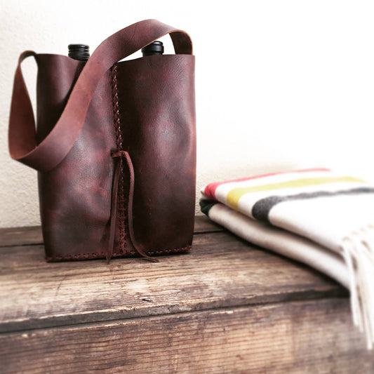 Saddle Leather Wine Bag