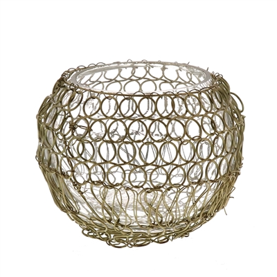 Twisted Wire Votive - Gold