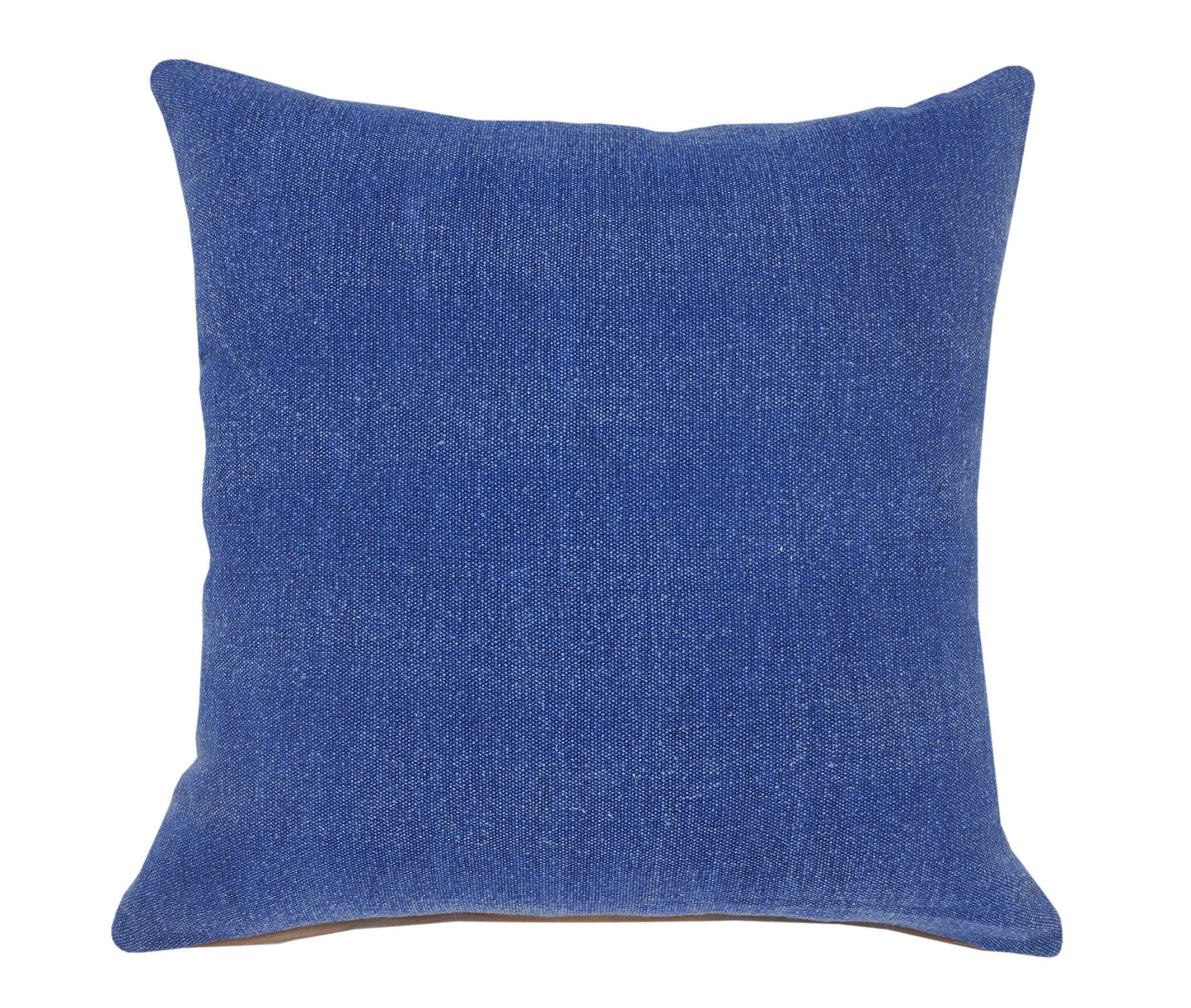 Contemporary Blue Cotton Throw Pillow