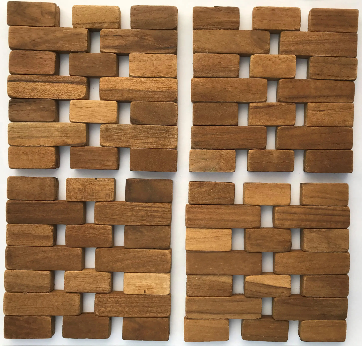 Natural Teak Coasters - Set of Four