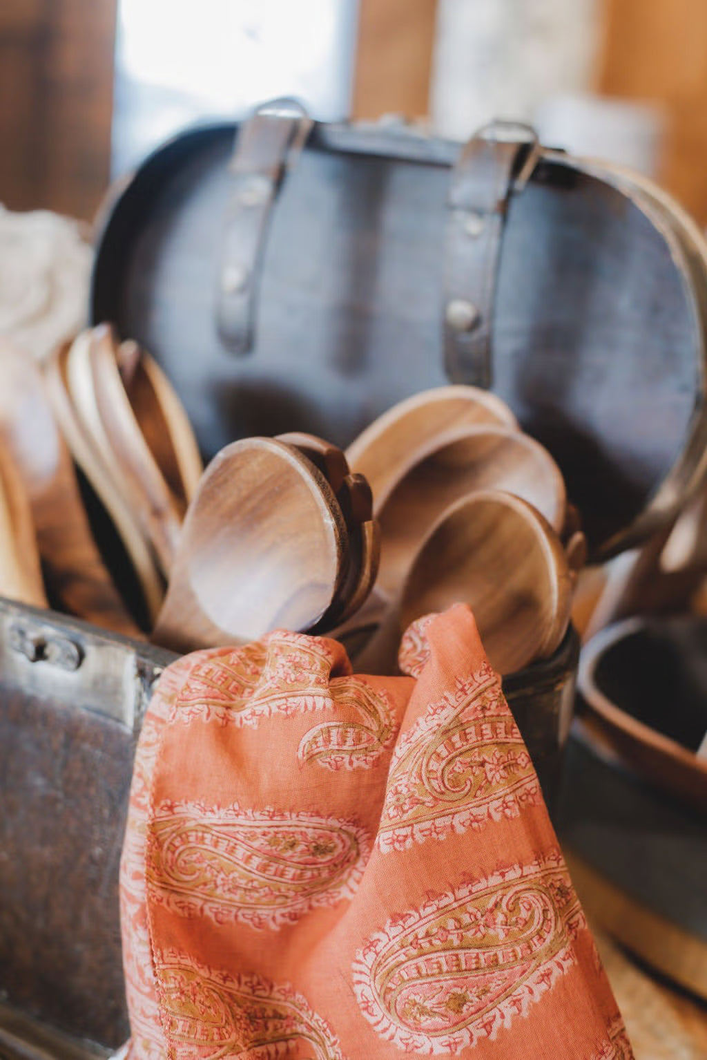 Hand-turned wooden spoons